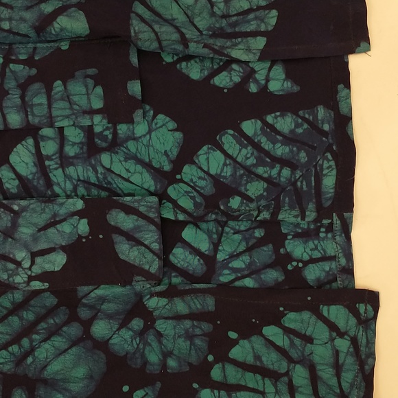 Couture Silk Kimono African Designer Studio 189 Batik Turquoise on Navy Gorgeous - Picture 10 of 11